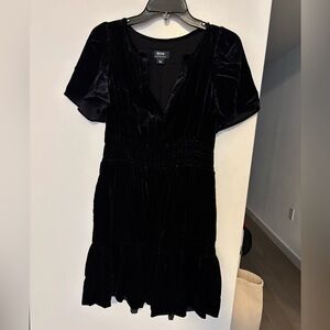 Anthropologie Black Velvet Dress